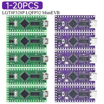 1-20DB LGT8F328P-LQFP32 MiniEVB C-TÍPUSÚ MICRO USB-A ATMEGA328 Nano V3.0 LGT8F328P CH9340C / HT42B534-1 SOP16 Az Arduino