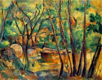 100% - ban kézzel készített Olaj Festmény Reprodukció, vászon,vászon, malomkő-meg-ciszterna-alatt-fák által paul Cezanne,olaj festmény