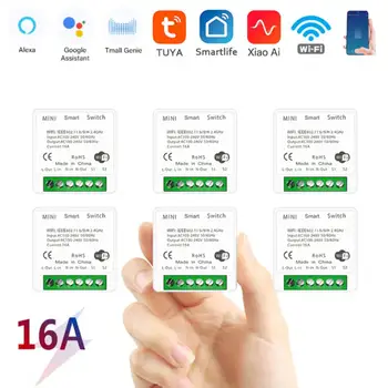 16A Wifi Smart Switch Intelligens Otthon Fény Kapcsoló Modul, 2-utas Ellenőrzési Munka Tuya Intelligens Élet Alexa Alice Google Haza Kapcsoló