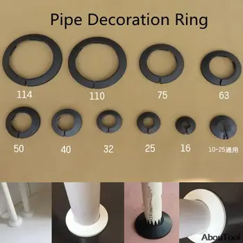 1DB Cső Dekoráció-Gyűrű Felületre Szerelt Fekete Műanyag Cső, Dekorációs Fedél Haza klímaberendezés Cső Dekoráció-Gyűrű Új