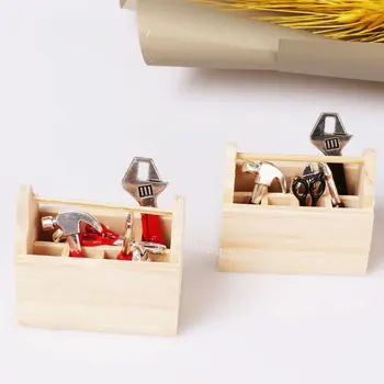 1SET Aranyos Babaház Bútorok, Kiegészítők Mini Mini Javító Eszközök Mezőbe Miniatűr Csavarkulcs Modell Játékok, Baba, Mintha Játszani