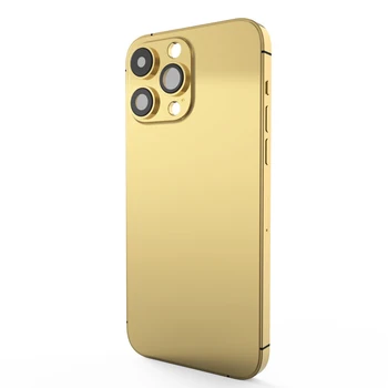 24 karátos Arany Ház iPhone 14 Pro Max Csere Akkumulátor Fedelét 14 Pro Arany Oldalsó Gomb Vissza Shell Limited Edition