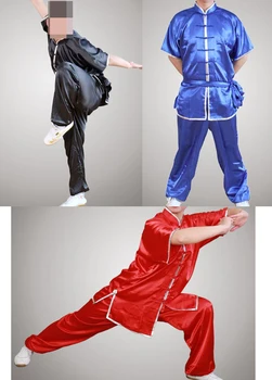 4colors Unisex gyerek&Felnőtt, rövid ujjú, a Tai chi ruhák ruházat határos Harcművészeti teljesítmény kung-fu ruha ruházat egyenruhát