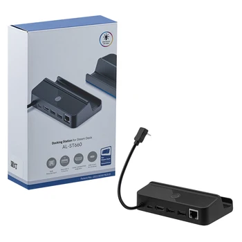 4K, HDMI-kompatibilis Gyors Töltő Töltő Dokkoló Állomás, TV-Video Converter Bázis Hub Ethernet Port a Steam Konzol Fedélzeten