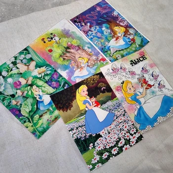 5db Disney Alice Csodaországban pamut vászon anyagból, patchwork Anyagok Varrás Szövet Táska, mat, egérpad, köténye zsebében