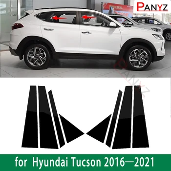 8db Autó Pillér Hozzászólás Fényes Fekete Ajtó, Ablak Fröccsöntés Borító Matrica Tartozékok Hyundai Tucson 2016 2017 2018 2019-2021