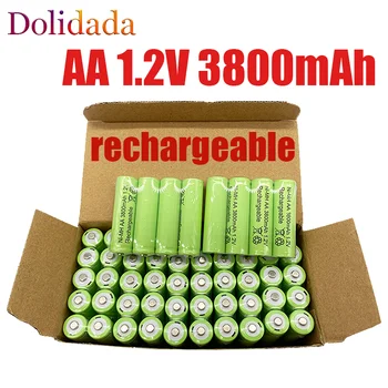 AA akkumulátor 100% eredeti 1.2 V, AA elem 3800 MAH Ni-MH akkumulátor használható LED, MP3 lámpa, mikrofon, játék, ca