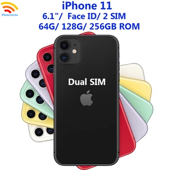 Apple iPhone 11 Dual Sim-2 Sim iPhone11 64 GB 128, 256 gb-os 6.1 Eredeti Retina IPS LCD Arcát ID NFC Nyitva 4G LTE