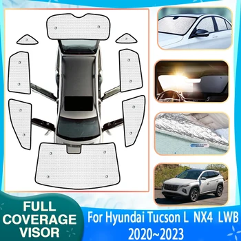 Autó Teljes Napellenző Fedezni Hyundai Tucson L NX4 LWB 2020~2021 2023 Autó Anti-UV Fényvédő Matrica Ablak Napernyő Kiegészítők