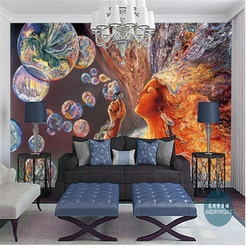 beibehang 3d-s egyéni fotó tapéta, fali falfestmények fali matricák Kép pitypang buborék gyönyörű szín Európai mitológia él