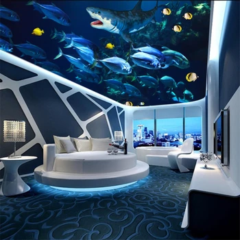 beibehang saját háttérképet a falak 3 d nagy víz alatti világ, a fantázia 3D sztereó mennyezeti freskó felső design tapéta tapeten