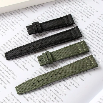 Divat Watchband az IWC Polit Mark Vintage 20mm 21mm 22mm Nylon Bőr, Fekete, Zöld, nem Csat Watchstrap Ember Tartozékok