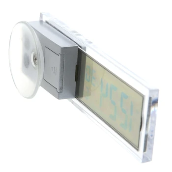 GXMA Mini 2 az 1-ben LCD Digitális Automatikus Autó Óra + Hőmérő w/tapadókorong