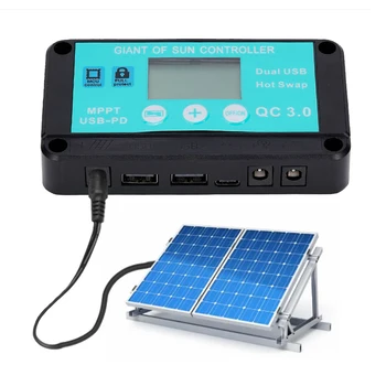 MPPT Napelemes Töltés Vezérlő Többszörös Védelem Solar Napelemes Gyors töltés 3.0 vezérlő Funkció LCD-Képernyő