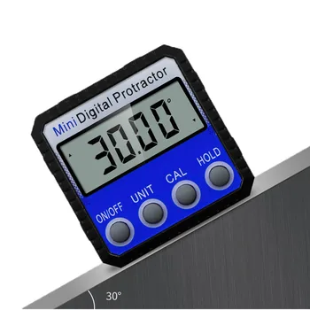 Precíziós Kék Digitális Szögmérő Inclinometer vízálló Szinten Doboz Digitális Szög Finder Ferde Doboz Mágnes Bázis 360 fokos