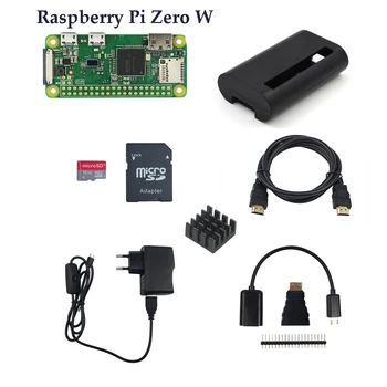 Raspberry Pi Nulla/Nulla W Starter Kit RPi Nulla 1.3 Nulla W Tábla +16G Kártya + Adapter +ABS, hogy ha a + hűtőborda + 3 in 1 Adapter