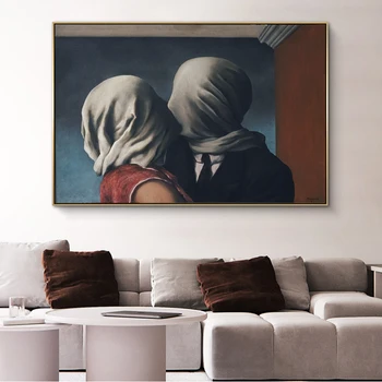 René Magritte A Szerető Vászon Festmények a Falon Művészeti Poszterek, Nyomatok, Szürrealizmus Vászon ART Pictures Home Fali Dekoráció
