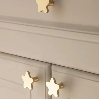Réz öt ágú csillag fiókos szekrény kilincs Kínai napi kilincs háztartás dekoráció gadget fiókban gombok