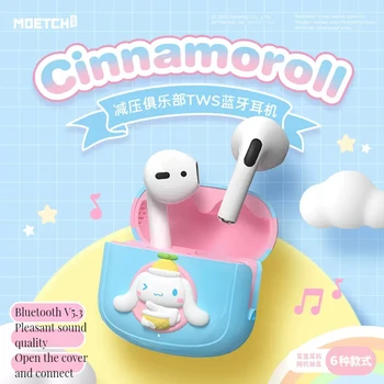 Sanrios Kawaii Cinnamoroll Vezeték Nélküli Bluetooth Fejhallgató Anime Lány Szíve Aranyos Fülhallgató Random Stílus Rajzfilm Lány Születésnapi Ajándék