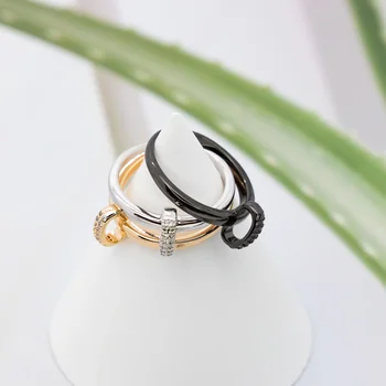 Személyiség Gyűrű a Nők koreai Divat Mikro-berakásos Cirkon Kecses Gyűrűk Ezüst Aranyozott Kristály Ujját, Kiegészítők, Ékszerek