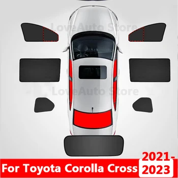 Toyota Corolla Kereszt 2021 2022 2023 Autó Napernyő, Mágnes Védelem Hátsó Első Hátsó Ablak Napellenző Védő Kiegészítők