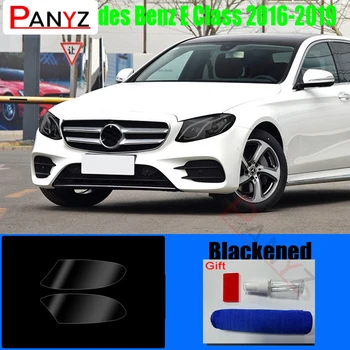 TPU Fényszórók Film Mercedes Benz E Osztály 2016-2019 Autó Stílus Árnyalat Fekete Átlátszó Védő Matricák Tartozékok 2db