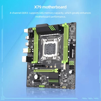 X79 Asztali PC Alaplap ATX 4 DDR3 Memória, 64 gb-os Alaplap Gigabit NIC LGA2011 CPU SATA3.1 2.0 M. 2 NVME Felület 7.1 Csatorna