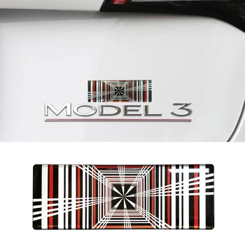1 DB Autó KOCKÁS Matrica Alkatrészek Kiegészítők Tesla Model 3-Y S X Tartozékok Automatikus Embléma Jelvény Logó Matricák Belső Kiegészítők