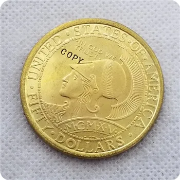 1915 S $50-ARANY PANAMA-PACIFIC KÖR EMLÉKÉRME MÁSOLÁS emlékérme-replika érme, érem, érmék kollekcióhoz