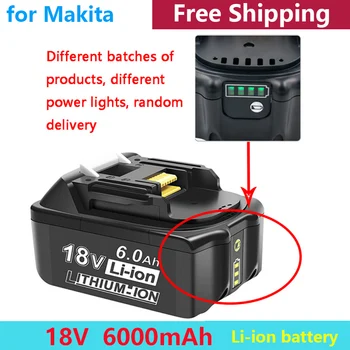 2023 100% Eredeti Makita 18V 6000mAh Újratölthető elektromos Szerszám Akkumulátor, LED-es Li-ion-Csere LXT BL1860B BL1860 BL1850