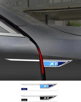 2db Chrome Módosított karosszéria Fender Standard Dekoráció Változat Matrica BMW X5 logó Autó Tartozékok