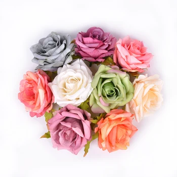 2db Mesterséges Selyem Virág Fejét Rose Esküvői lakberendezési DIY Scrapbooking, Kézzel készült Kiegészítők Koszorú Rosa Virág