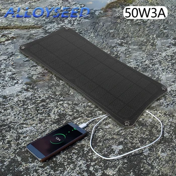 50W Napelem Szivárog Töltő Dual Smart USB Kimenet Mobile Power Cell Utazási Kemping Szabadtéri Telefon-Tablet, Laptop Töltő