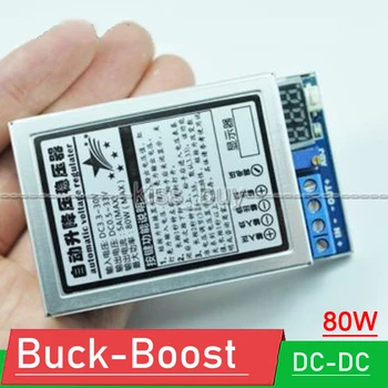 80W 5A DC-DC Automatikus Buck-Boost Konverter Modul 5V 9V, 12V 15V 19V 24V állítható feszültség szabályozó Erő w/ v-os kijelző