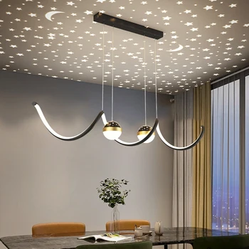 A Modern LED Csillár Észak-Európai Kreatív Egyszerűség Akril Csillagos Égen Függő Lámpa Alkalmazandó Étterem, Illetve Bár Lámpák