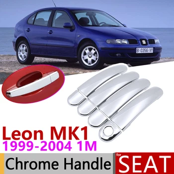 a Seat Leon MK1 1M 1999~2004-es Luxus Chrome Külső Kilincs Fedezze Autó Tartozékok Matricák Berendezés Beállítása 2000 2001 2002 2003