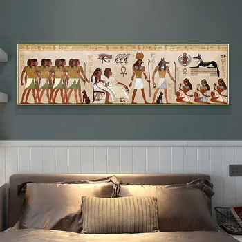Absztrakt Ókori Egyiptomi Vallás, Művészet, Vászon Festmény, Poszterek, Nyomatok, Cuadros Wall Art Kép a Nappali Otthoni Dekoráció