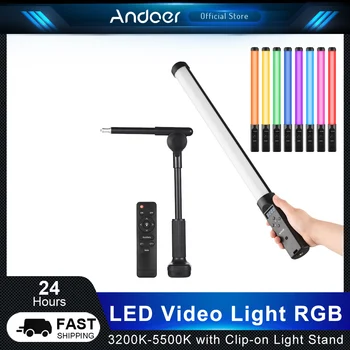 Andoer LED Video Lámpa RGB a Clip-on Könnyű Állvány Fény Pálca 3200K-5500K a Vlog Élő Streaming Termék, Portré Fotózás
