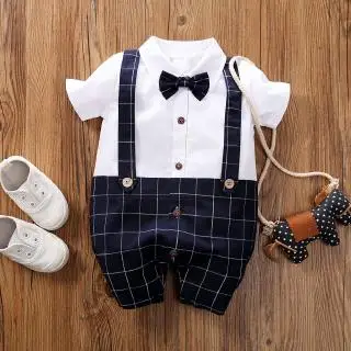 Baju baba fiú gyermek rövid ujjú ruha úriember 100% pamut ruhák újszülött, csecsemő, gyerek 0-2éves