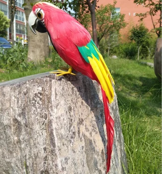 beautfiul vörös toll papagáj mesterséges madár 30cm kézműves,kellék,otthon, kert, dekoráció ajándék p2732