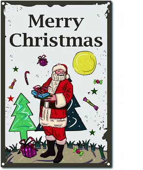 Boldog Karácsonyt Fém Vintage Adóazonosító Jele, Fali Dekor, Dekoráció, Otthon Wall Art Konyha, Bár, Pub, Szoba, Garázs Vintage Retro Plakát