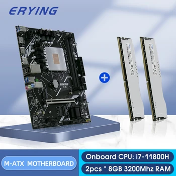 ERYING Kit I7 Játék PC Alaplap, Alaplapi CPU i7-11800H i7 11800H SRKT3 (NINCS ES) 2.3 Ghz + 2db RAM 8GB 3200Mhz Készlet