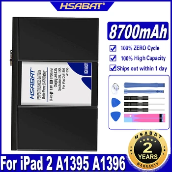 HSABAT A1395 8700mAh Akkumulátor iPad 2 A1395 A1396 A1397 A1376 A1316 Akkumulátorok