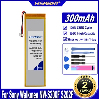 HSABAT NW-S200F 300mAh Akkumulátor Sony Walkmen NW-S200F S202F S203F S204F S205F MP3 Akkumulátorok
