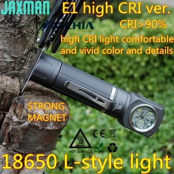 JAXMAN E1 magas CRI L-style 18650 led-es Zseblámpa, mellkasi asztali lámpa gyorskioldó klip erős mágnes fáklya
