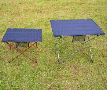 Kerti bútor Kerti összecsukható, kis asztal, Alumínium, hordozható grill piknik asztal erős nylon szövet Méret 57X42cm