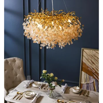 Led Medál Fény francia kristály Csillár romantikus arany nappali, étkező dekorációs lámpa, egyéni hotel projekt