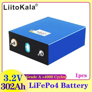 LiitoKala 3.2 V 302Ah Lifepo4 Akkumulátor 12V 310Ah DIY Napelem Teljesítmény Bank 24V 48V Kemping Tartalék Újratölthető Akkumulátort Gyűjtősínes
