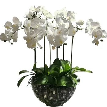 Mesterséges Phalaenopsis Pu Érzem, Magas Minőségű Orchidea Bonsai Hamis Virág Kínai Fény Luxus Nappali, Étkező Asztal Dekoráció