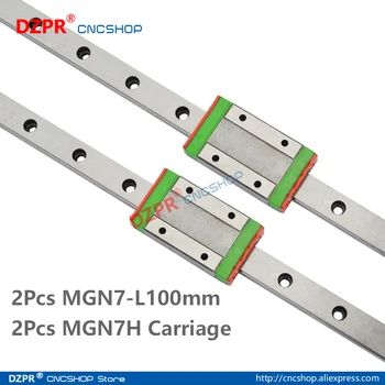 MGN7 100mm 2db 3.94 Miniatűr Lineáris Vasúti 2db MGN7H Szállítási Blokk a 3D-s Nyomtató CNC Gép Alkatrészek